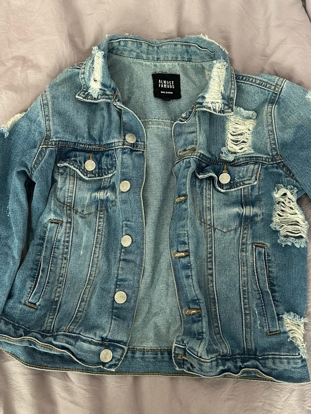 Almost Famous Light Blue Distressed Kids Denim Jacket
